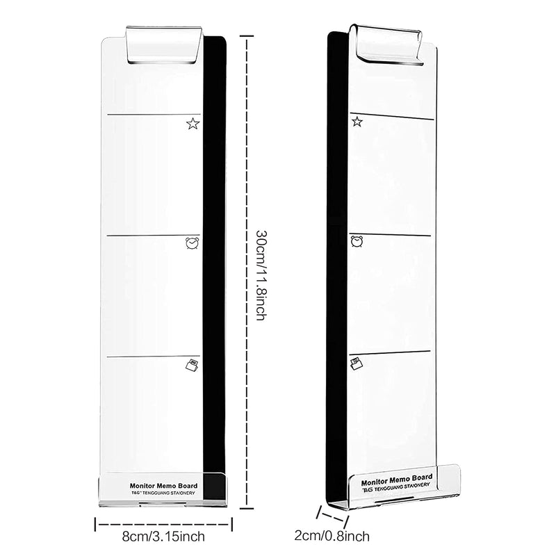 [Australia - AusPower] - SEULEME Multifunction Computer Monitor Memo Board - Transparent Computer Side Panel Memo Creative Monitor Side Panel with Phone Holder Suitable for Office Home Desktop 1 Set (2) 2 