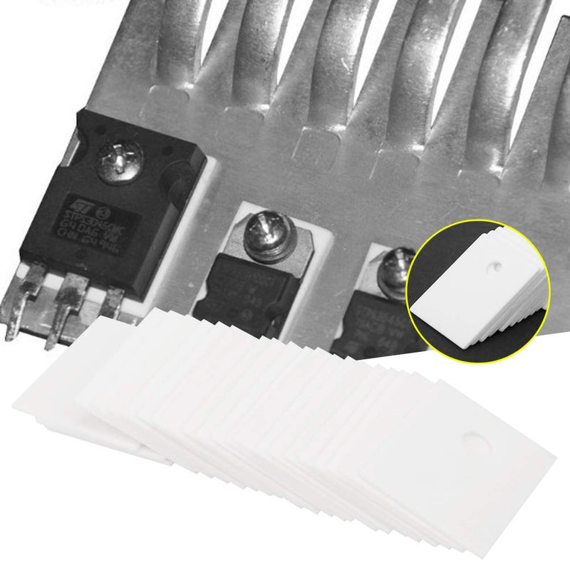 [Australia - AusPower] - Cessdry Alumina Ceramic Insulator Pads, 100PCS TO-247 Alumina Ceramic Sheet Cooling Pad Insulating Sheet MOS Transistor IGBT Cooling Pad 17 x 22 x 1mm 