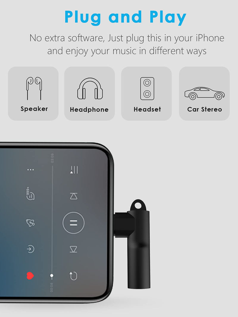 [Australia - AusPower] - Mangotek Lightning to 3.5 mm Headphone Jack Adapter, Apple MFi Certified iPhone Headphones Adapter Aux Dongle Cable Adaptor Earphone Audio Converter for iPhone 13 12 11 Pro Max 7 8 Plus SE X XR XS Black 