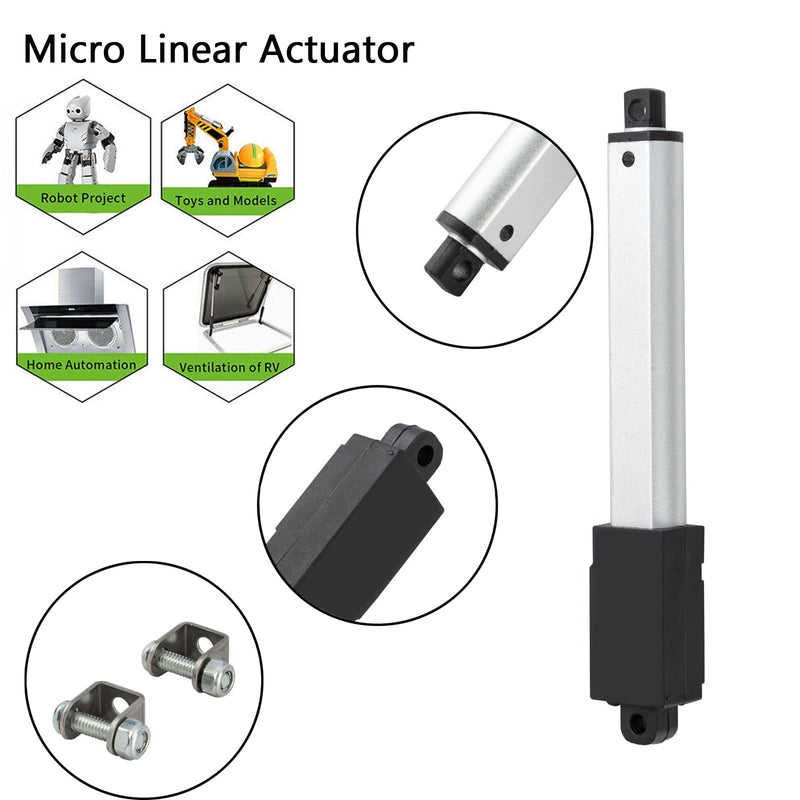 [Australia - AusPower] - JQDML Mini Micro Linear Actuator Metal Gear 12V, Stroke 3 inch, Pushing Force 42.2 lbs Speed 0.2"/sec, Weight: 0.16lbs, for Cabinets Robotics Home Automation and Toys (3 inch, 42.2 lbs) 