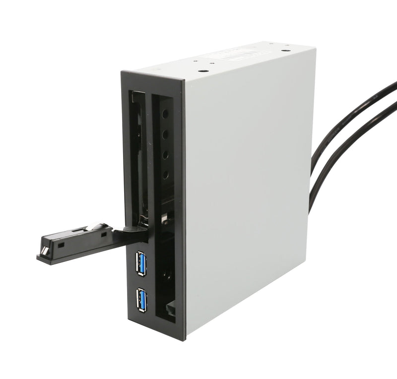 [Australia - AusPower] - Syba 5.25" Bay Adapter for Slim Optical Drive, 2.5" Trayless Rack for Hard Drives HDD SSD, USB Hub - SY-MRA55005 