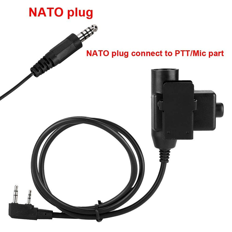 [Australia - AusPower] - Walkie-Talkie Earpiece,K-Head PTT Military Level/Effective Radiation Protection/Acoustic Tube Earpiece with NATO Plug,Air Duct in-Ear Headset 