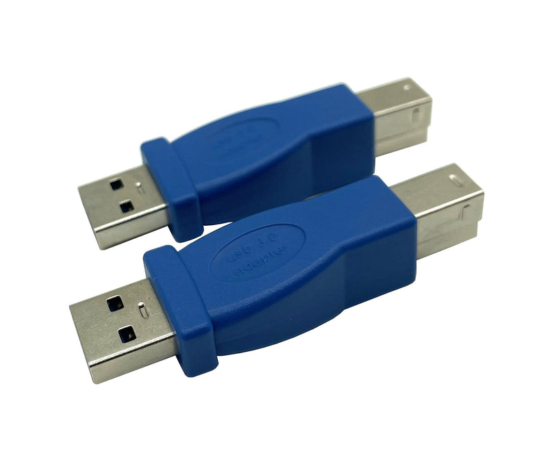 [Australia - AusPower] - Dafensoy USB 3.0 Adapter (2-Pack), USB A Male to USB B Print Male, Used for Printers, Scanners, External Hard Drives, Monitors, etc (Blue) 