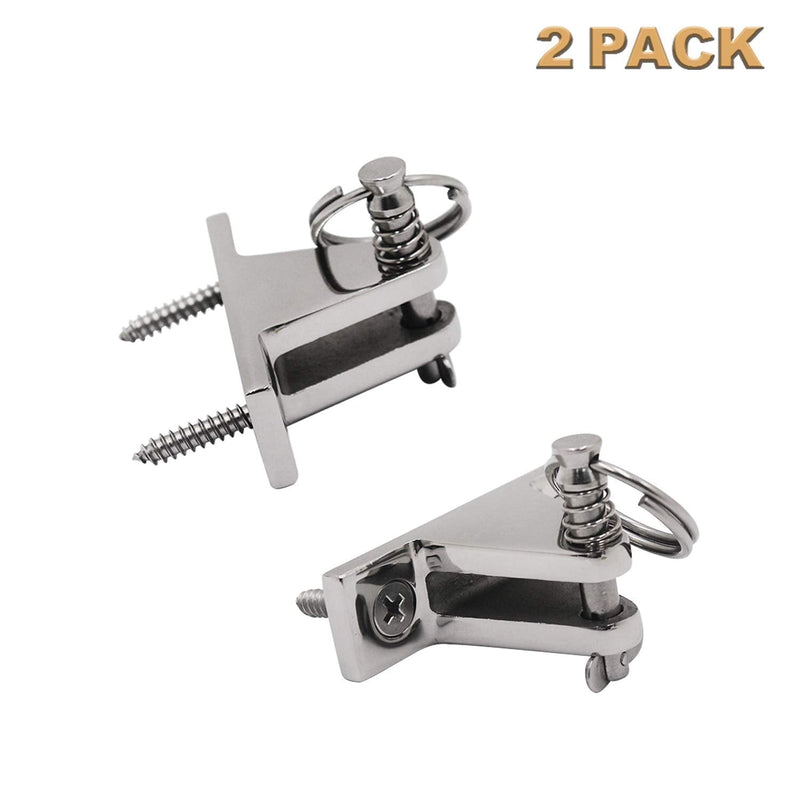 [Australia - AusPower] - SHENGHUISS 2 Pack Bimini Top 90° Deck Hinge Stainless Steel 316 Deck Marine Flat Mount Hardware with Removable Pin and Installation Screws 