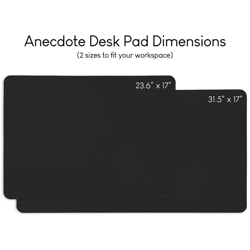 [Australia - AusPower] - Leather Desk Pad (Vegan), Mouse Pad, Desk Mat for Home Office, Desk Blotter, Large Mouse Pad & Laptop Desk Pad & Keyboard Pad for Your Office or Home. by Anecdote. (Pitch Black 23.6x17) Regular (23.6x17) Pitch Black 