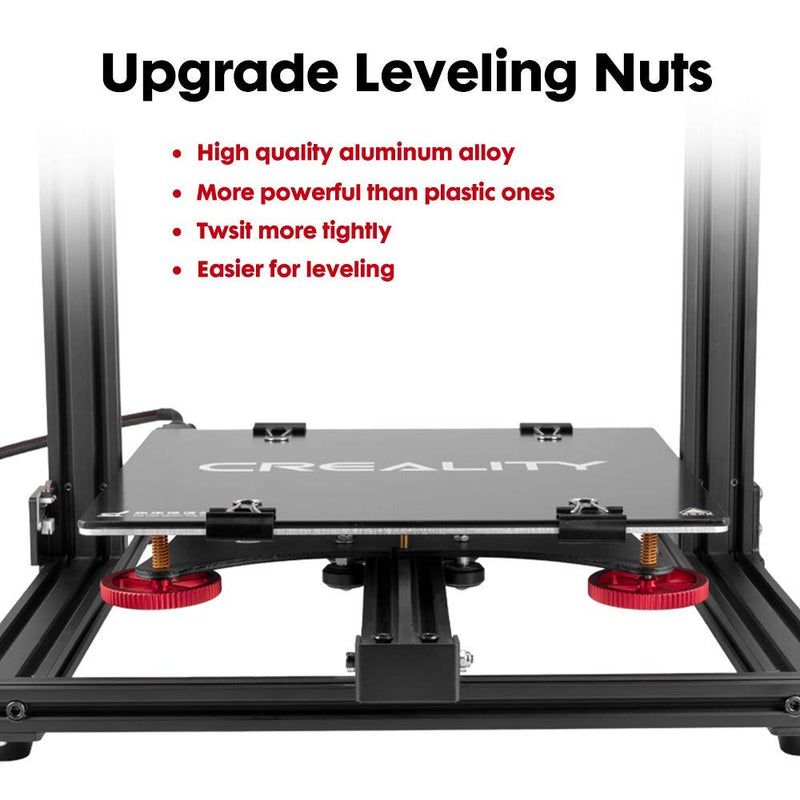 [Australia - AusPower] - Creality 4Pcs Metal Leveling Nuts and Springs Upgraded Set for Ender 3/3 Pro/3 V2/3 Max, Ender 5/5 Plus/ 5 Pro, CR 10 Series 3D Printer Bed Staying Level 