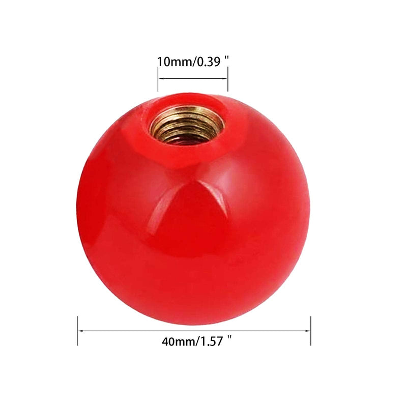 [Australia - AusPower] - Ball Knob Inner 10mm Dia Thread Hole 40mm Diameter Red Plastic Ball Bakelite Thread Knob?5Pcs 10X40mm? 
