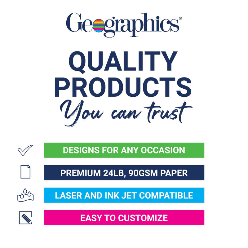 [Australia - AusPower] - Geographics Burgundy Scroll Letterhead Paper, 24 lb. Design Paper, 8.5 x 11" (Pack of 100) 