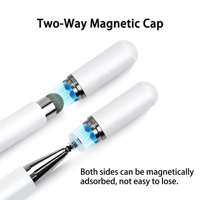 [Australia - AusPower] - Stylus Pens for Touch Screens with Anti-Scrolling Design, 2 in 1 Disc & Fiber Tip Stylus Pen for iPad with Magnetic Adsorption, Compatible with All Touch Screens - Free Replacement Disc Tip Upgraded, magnetic adsorption(1P) 