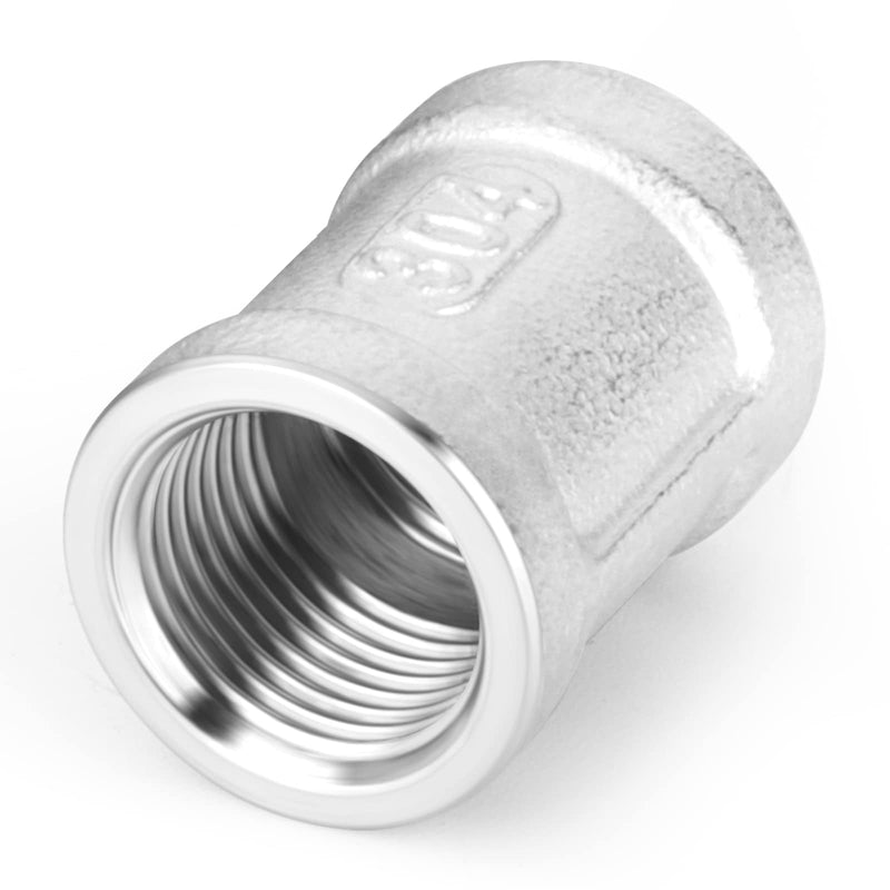 [Australia - AusPower] - TAISHER 5PCS 304 Stainless Steel Cast Pipe Fitting, Coupling, 3/8" x 3/8" Female Threaded 3/8" NPT 5 