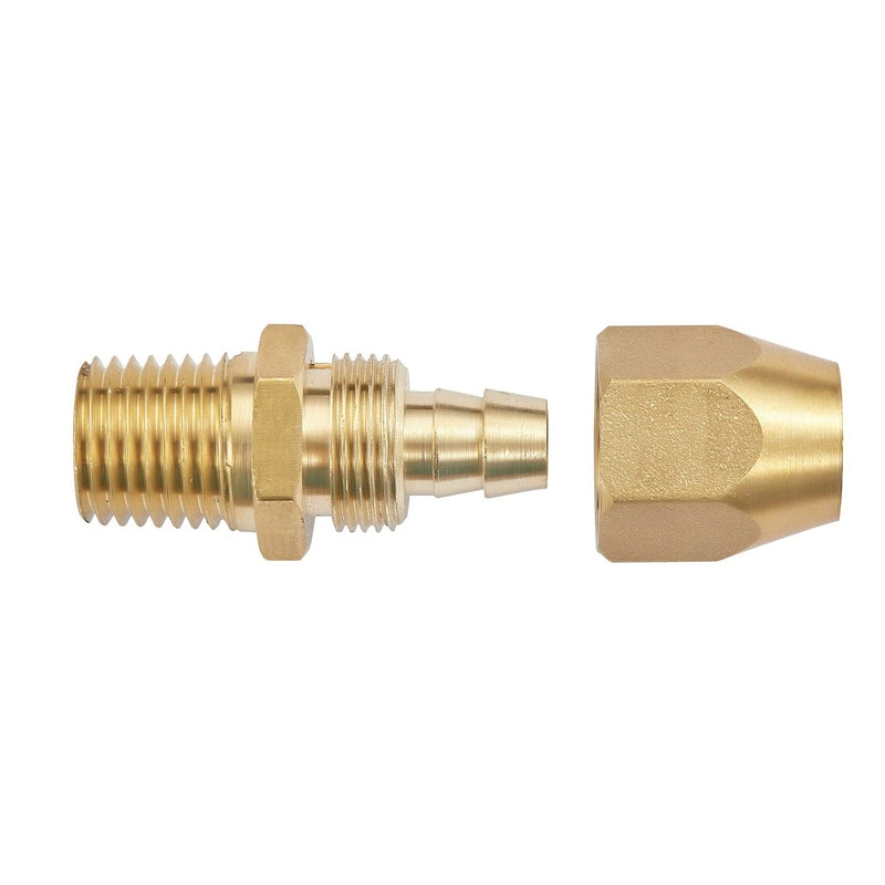 [Australia - AusPower] - Pronese 2pcs Premium Solid Brass Pneumatics Reusable Hose-End Repair Fitting,3/8" Barb For 3/8-Inch ID Polyurethane Air Hose With 1/4" NPT Rigid 3/8 Inch 2 