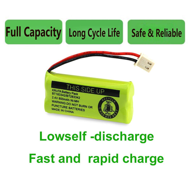 [Australia - AusPower] - BT183342/BT283342 2.4V 800mAh Ni-MH Battery Pack, Also Compatible with AT&T VTech Cordless Phone Batteries BT166342/BT266342 BT162342/BT262342 2SN-AAA40H-S-X2 Pack 2 