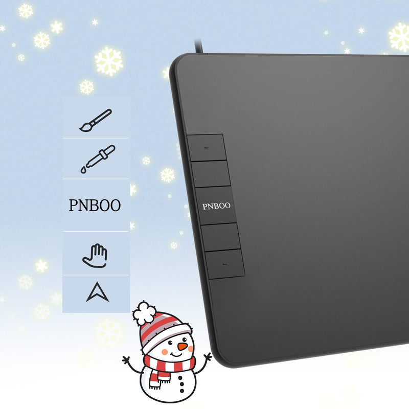 [Australia - AusPower] - PNBOO PN640 Drawing Tablet, 8192 Professional Levels Pressure, Support Chromebook Linux Android Windows Mac, with Battery-Free Stylus, 4 Hot Keys, 6x4 Inches Active Area Small 