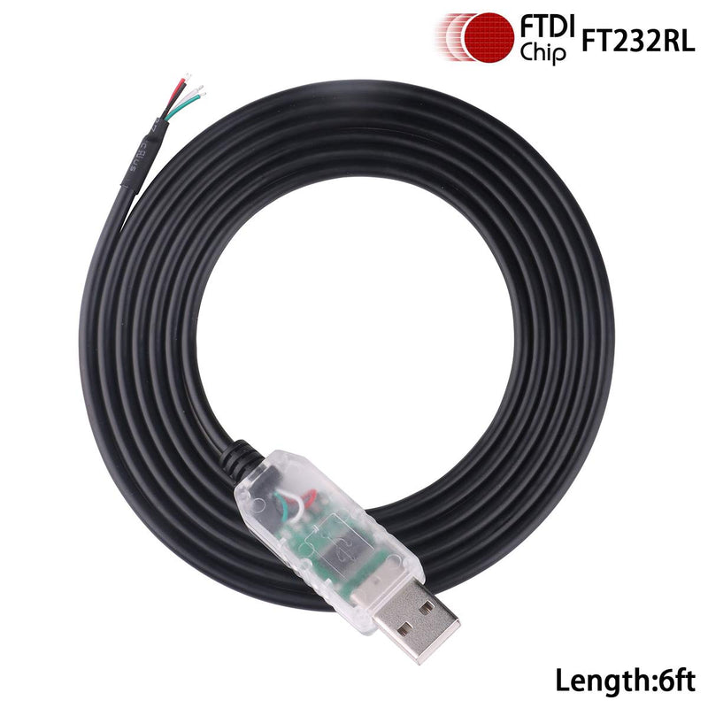 [Australia - AusPower] - 6FT USB to RS232 Serial Adapter Cable 4 Pin Wire End FTDI Chip (4 Pin) 