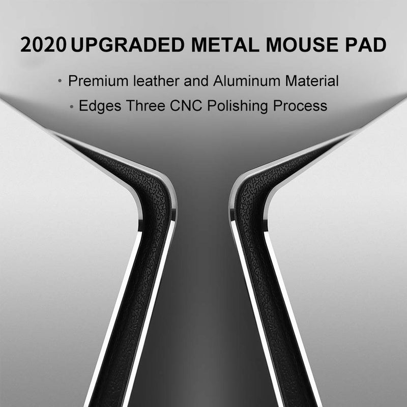 [Australia - AusPower] - Hard Silver Metal Aluminum Mouse Pad Mat Smooth Magic Ultra Thin Double Side Mouse Mat Waterproof Fast and Accurate Control for Gaming and Office(Small 9.05X7.08 Inch) Small 