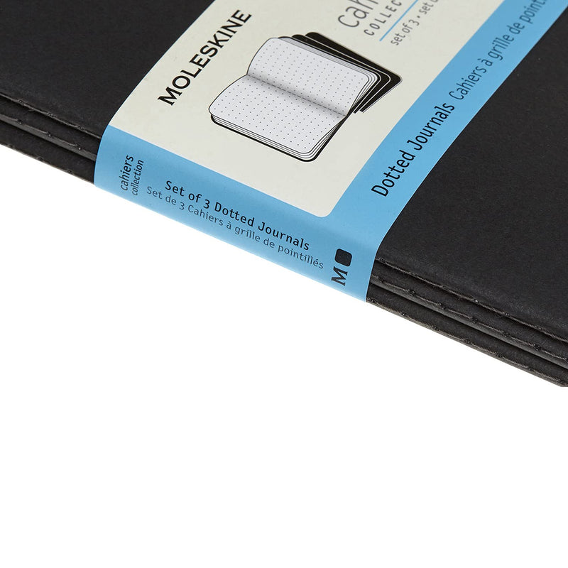 [Australia - AusPower] - Moleskine Cahier Journal, Soft Cover, Large (5" x 8.25") Dotted, Black, 80 Pages (Set of 3) 