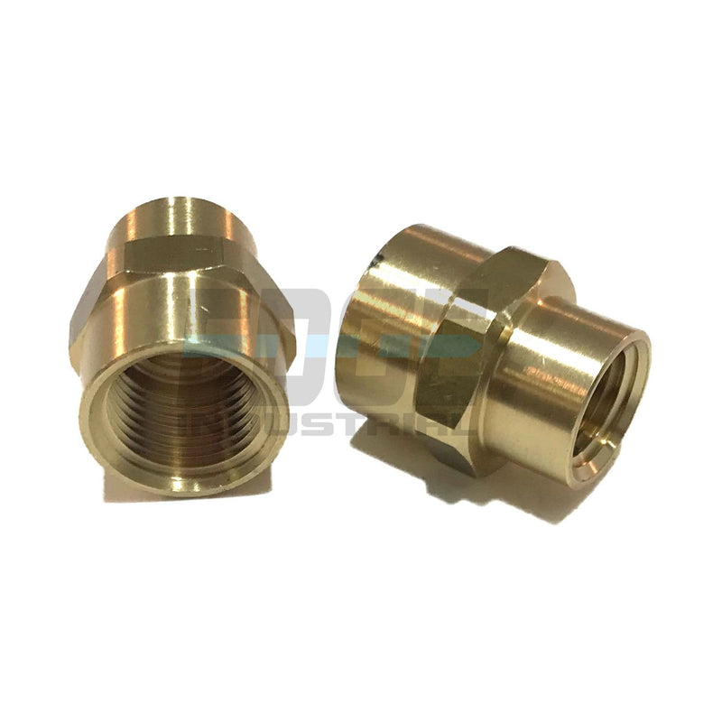 [Australia - AusPower] - EDGE INDUSTRIAL Brass REDUCING Coupling 3/8" X 1/4" Female NPT FNPT Fuel/AIR/Water/Oil/Gas WOG (Qty 01) QTY 01 