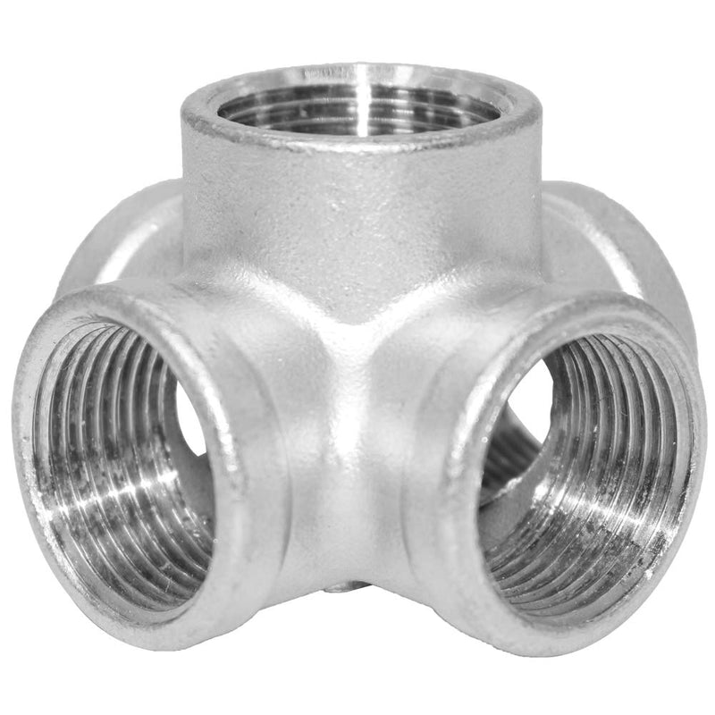 [Australia - AusPower] - Beduan Stainless Steel 3/4 Inch 5-Way Outlet Cross Female Pipe Fitting Tube Connector 3/4" Female 