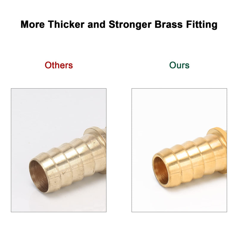 [Australia - AusPower] - BathAce Brass Hose Barb Fitting Splicer Mender, Quick Connect Threaded Pipe Adapter Heavy Duty M Type Fitting Union Air Gas Water Fuel, 2 Pack (1/2 Barb x 1/2 Barb) 1/2 Barb x 1/2 Barb 