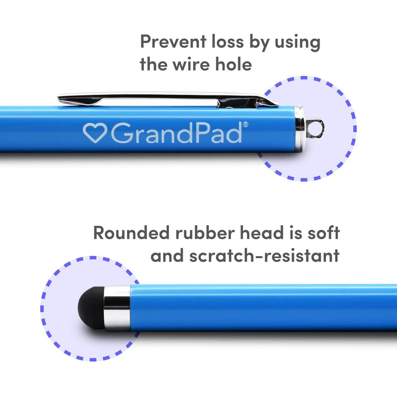 [Australia - AusPower] - GrandPad Stylus Pen for GrandPad Tablet, Rounded ¼” Scratch Resistant Stylus, 5.25” Length, Lightweight and Ergonomically Shaped, Pack of 3 