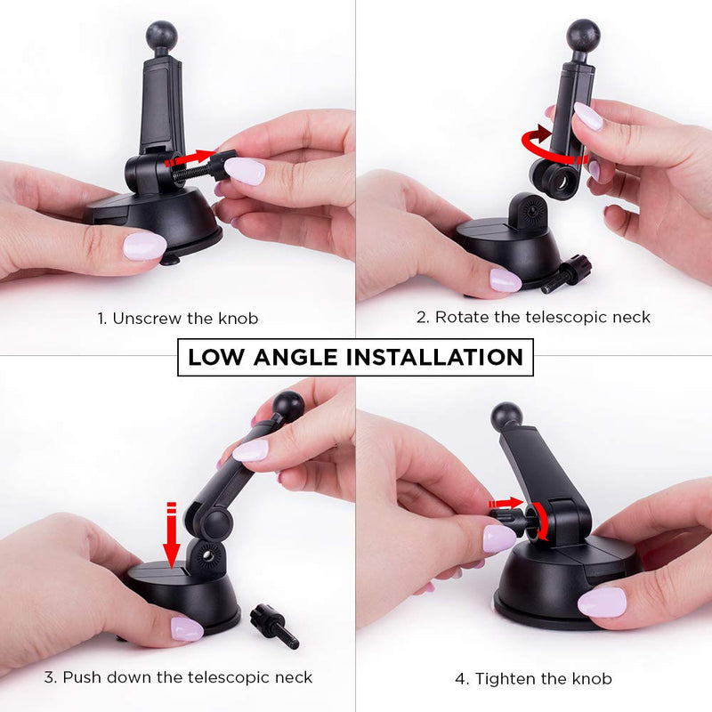 [Australia - AusPower] - Mighty Mount Car Phone Holder Mount - Adjustable Windshield and Dashboard Phone Mount for Car - Car Accessories Compatible with iPhone 13 12 11 Xs 11 Pro Max XR X Samsung Galaxy S9 S8+ Note 10 Windshield Mount 