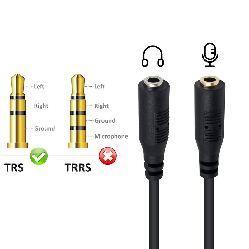 [Australia - AusPower] - Poyiccot RJ9 to 3.5mm Adapter, RJ9 Male to Dual 3.5mm Female Headphone Adapter for Telephone Audio Adapter Headset Buddy Cable for Office RJ9 Headphone 