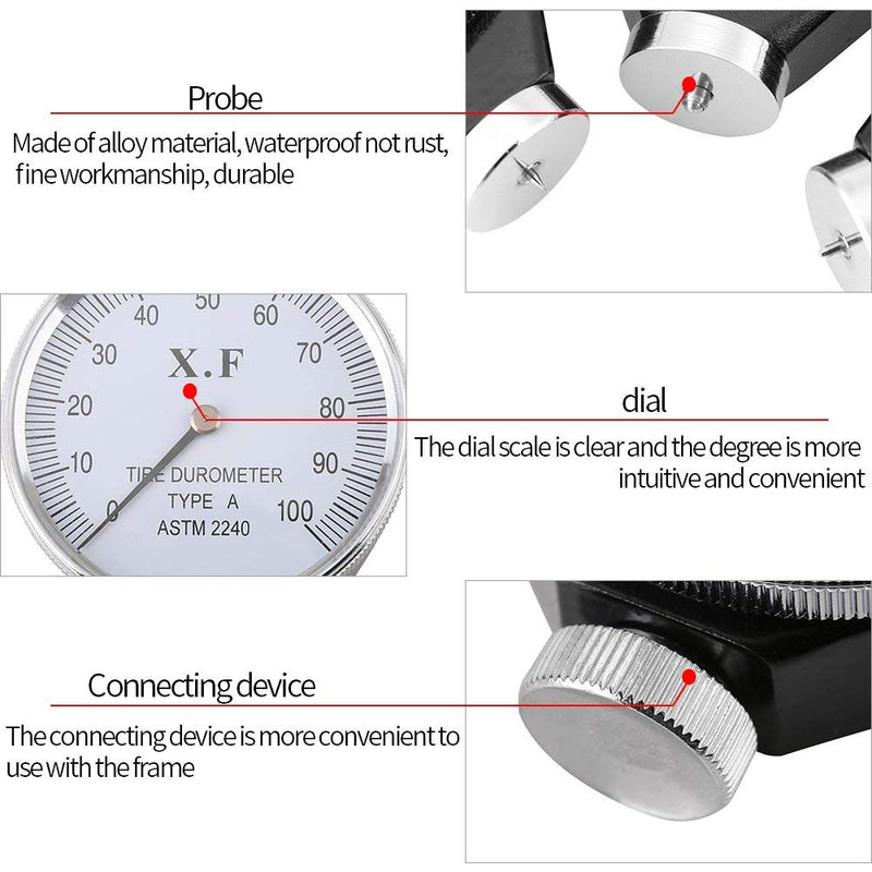 [Australia - AusPower] - Hardness Tester Meter,Shore Type A/O/D Rubber Tire Durometer Hardness Tester Meter 0-100 (Type O) 