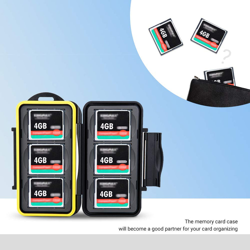 [Australia - AusPower] - 6 Slots CF Card Holder, CF Card Case, Professional Water-Resistant Anti-Shock CF Card Protector Storage for Canon 400D 350D 50D 40D 30D 7D Mark II 7D 5DS R 5D Mark IV III II 1D Mark II Nikon D810 D800 6 Slots for CF Card 
