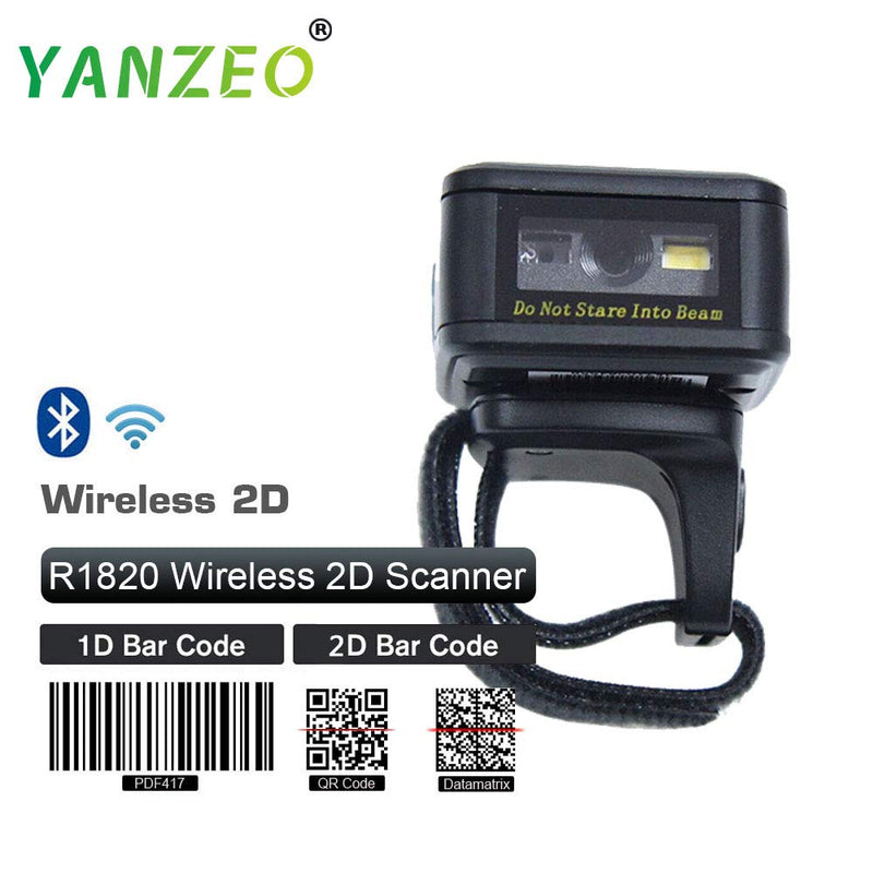 [Australia - AusPower] - Yanzeo Portable Wearable Ring R1820 2.4G 2D Mini Bar Code Scanner Bluetooth 380mA Battery Compatible for iOS/Android 