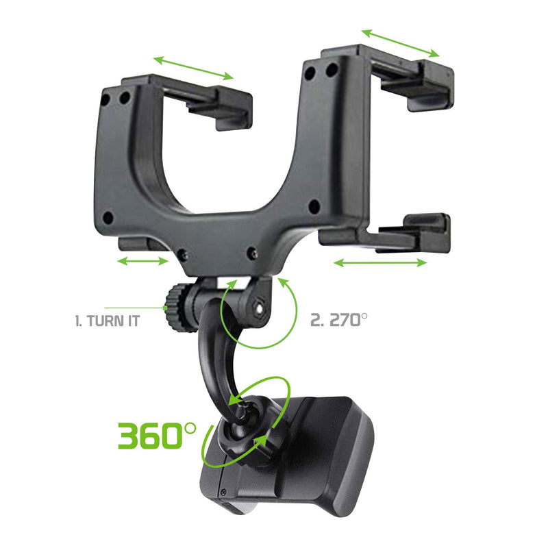 [Australia - AusPower] - Cellet Car Rearview Mirror Phone Holder Mount Cradle Compatible with Apple iPhone 13 Pro Max Mini 12 11 Xr Xs X SE 8 7 and Google Map GPS Navigation 
