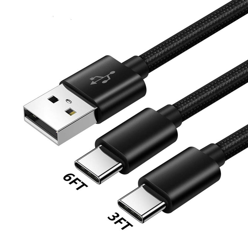 [Australia - AusPower] - USB Type C Charger Cord Cable for Motorola Moto G100/G Pure/G Play/G7 Z3 Play Power Plus,g Power 2022 2021 2020/Z2 Z Z4 Force Play Droid,G6/Plus,Fast Charging Charge Data Phone Wire 3ft+6ft 