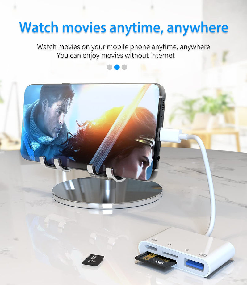 [Australia - AusPower] - Micro Sd Card Reader Memory TF Accessories Phone Lightning to USB Adapter OTG Connector iPhone 13 12 11 X XS Ipad Male Converter Apple Splitter and Charger Charge Female Port Camera Keyboard Mouse 