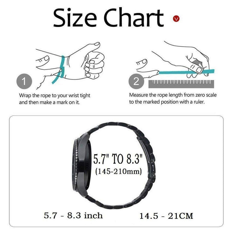 [Australia - AusPower] - Olytop Galaxy Watch 4 Bands 44mm 40mm and Classic 42mm/46mm, 20mm Metal Stainless Steel Wristband Replacement Strap Men Women for Samsung Galaxy Watch 4 Galaxy Watch 3 41mm/Active 2/42mm Band - Black 