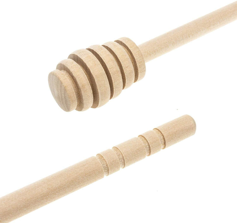 [Australia - AusPower] - ICEYLI 4 Pcs (6.3 Inches) Wooden Honey Mixing Stirrer Honey Dipper Sticks Honey Comb Stick Honey Spoon Collecting Dispensing Drizzling Jam 6.3inch 