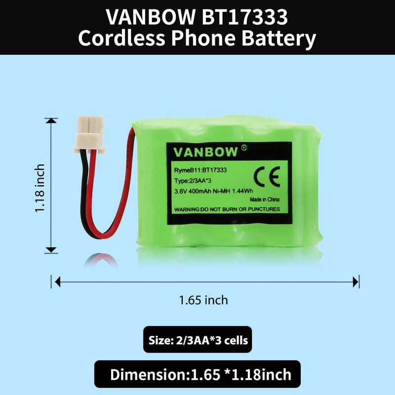 [Australia - AusPower] - BT17333/BT27333 Cordless Phone Battery BT-17333 BT-27333 BT17233 BT27233 CS2111 01839 CLT3500 GESPCH06 43-3215 2/3AA 3.6v 400mAh (2) 