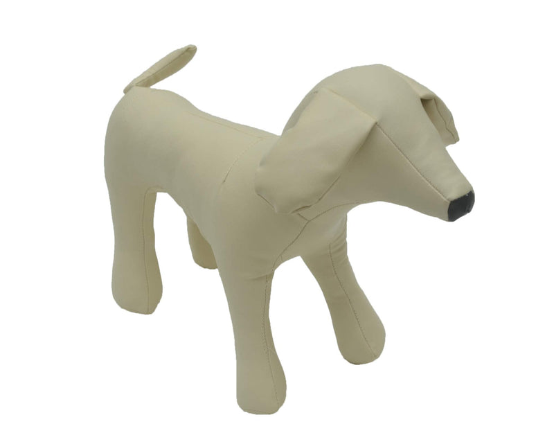 [Australia - AusPower] - Lovelonglong PU Leather Dog Mannequins Standing Models to Display for Dog Clothing Pet Shop Beige/Black M (Small Dog) 10inch Back, 15inch Chest 