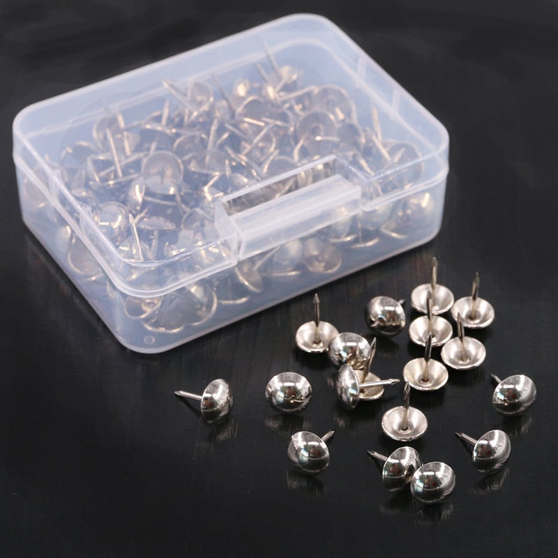 [Australia - AusPower] - Hilitchi 200-Pieces 7/16''(11mm) Silver Antique Tacks Nail Pins Upholstery Nail Tacks Furniture Thumb Tack Pins Assortment Kit (Silver) 