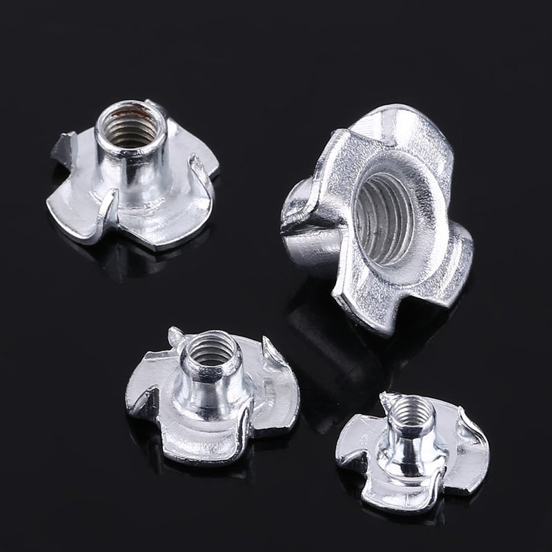 [Australia - AusPower] - Zinc Plated Carbon Steel Furniture T Nut Four-Pronged Tee Nuts for Woodworking Furniture Fastener (M3x50pcs) M3x50pcs 