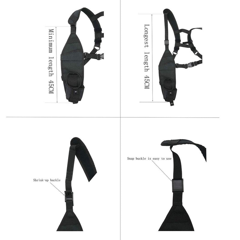 [Australia - AusPower] - GoodQbuy Universal Double Radio Shoulder Harness Chest Rig Bag Pocket Pack Holster Vest for Two Way Radio Rescue Essentials(Vest Harness) 