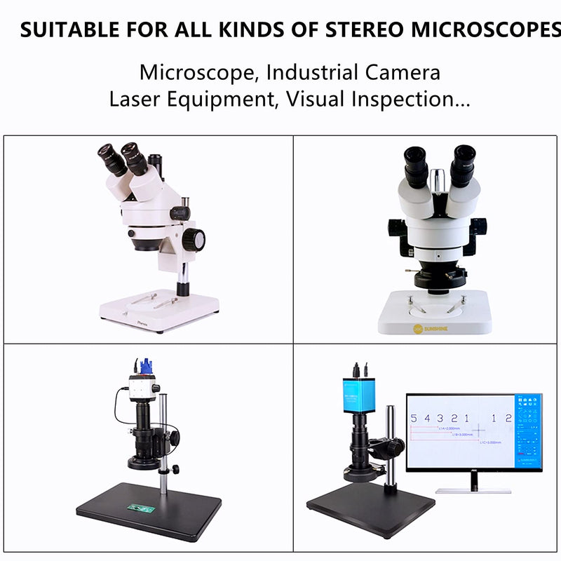 [Australia - AusPower] - Microscope 144 Led Ring Light Adjustable Illuminator,Microscope Light Source for Lab Stereo Microscope,with Industry Power Adapter for Eg-sm Eyepiece Eyeshields Or Eye-Guards (Black) Black 