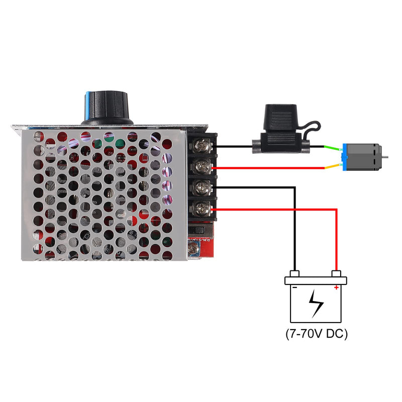 [Australia - AusPower] - ACEIRMC 7-70V 30A PWM DC Motor Speed Controller Switch Control 12V 24V 36V 48V with 30 Amp Fuse 