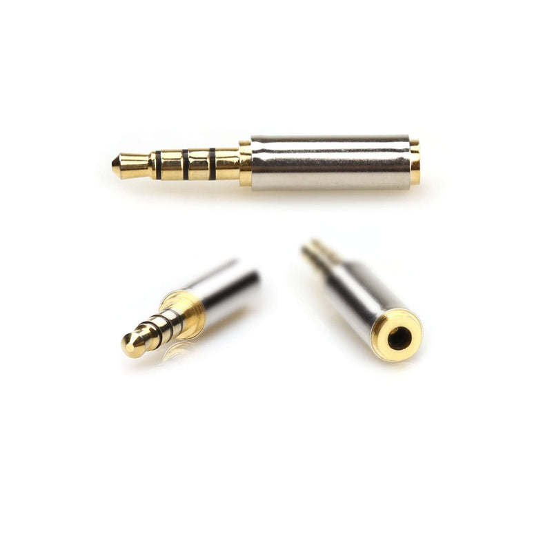 [Australia - AusPower] - LEOU 3.5mm Male to 2.5mm Female and 2.5mm Male to 3.5mm Female Audio Headphone Adapter Headset Converter 3 Ring Gold Plated Jack Plug Stereo -2PCS 