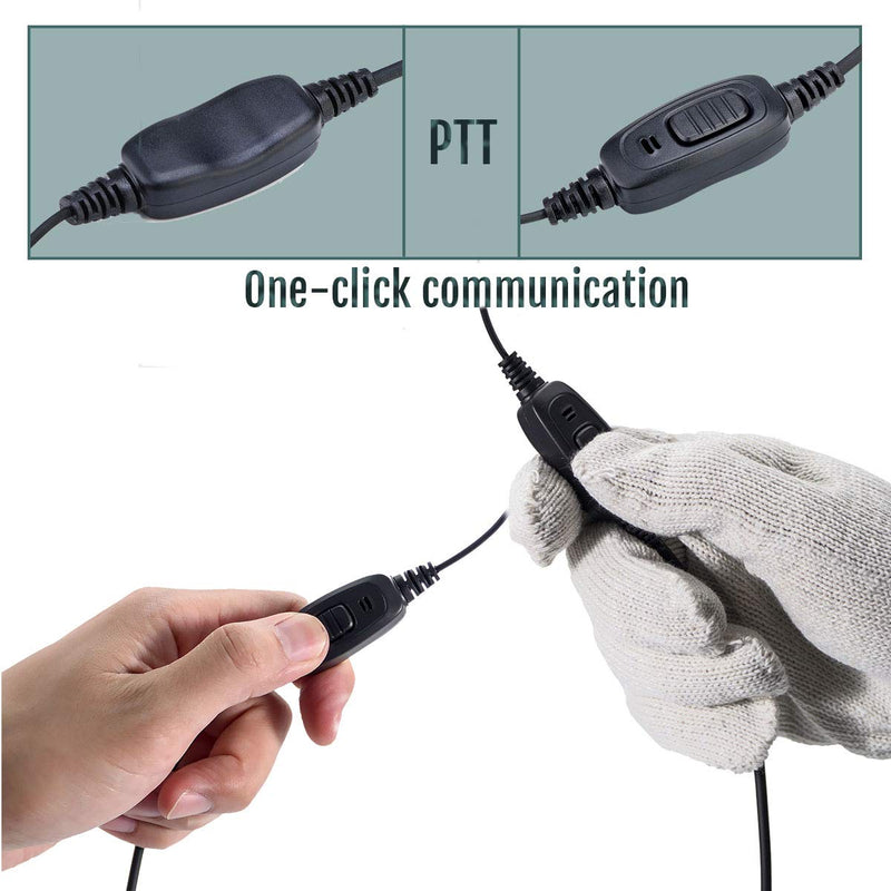 [Australia - AusPower] - Retevis RT68 Earhook Two Way Radio Earpiece Single Wire, Compatible with Retevis RT22 RT21 H-777 RT68 H-777S RT22S pxton eSynic Walkie Talkies, Walkie Talkie Headset with Microphone 2 Pin(4 Pack) 