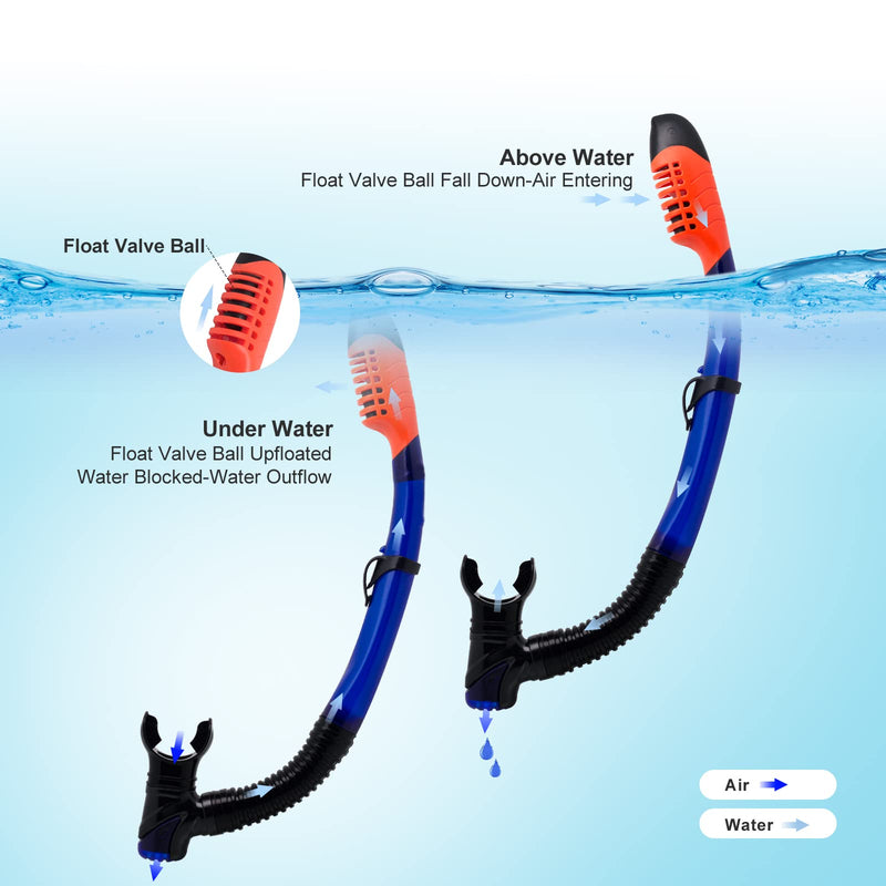 [Australia - AusPower] - Adult Snorkeling Set, Panoramic Anti-Fog Scuba Diving Mask and Dry Snorkel, Tempered Glass Swim Mask, Professional Youth Snorkel Mask Gear for Snorkeling, Swimming, Diving 