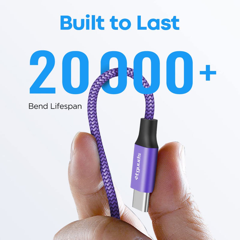 [Australia - AusPower] - etguuds Purple USB C Cable 3.3ft Fast Charging, 2-Pack Type C Cable Braided USB to USB C Cable for Samsung Galaxy S23 S22 S21 S20 S10 S10E S9 A10e A32 A52, Z Flip/Fold 4 3, Note 20 10 9, Moto, Pixel 