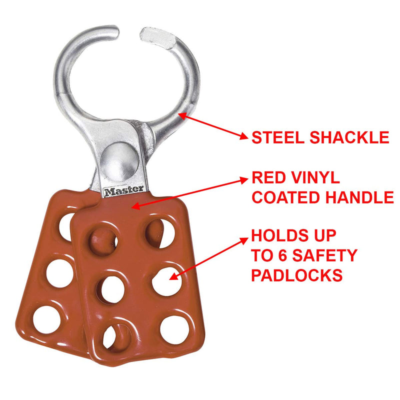 [Australia - AusPower] - Master Lock 416 Lockout Tagout Safety Hasp 1" Inside Jaw Diameter 