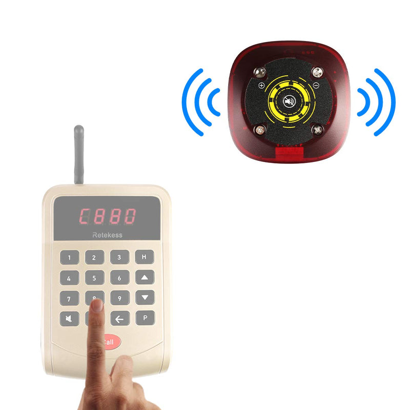 [Australia - AusPower] - Retekess T118 Restaurant Coaster Pager Mute Button USB Charging Queue Calling System with 1 Pager Receiver for Food Court Bar Church Nursery 