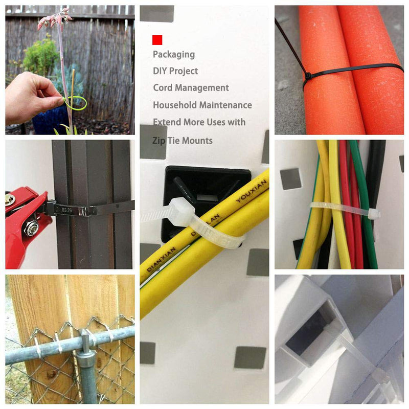 [Australia - AusPower] - HS UV Protected Zip Ties 12 Inch (100 Pack) Self Locking Plastic Ties 12 Inch Black Nylon Cable Ties 50 LBS,Outdoor Indoor Purpose 100pcs 12 