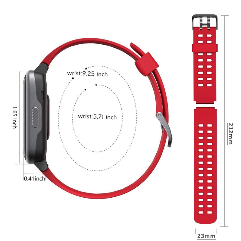 [Australia - AusPower] - ID205L Replacement Bands Waterproof Adjustable Soft Silicone Samartwatch Bracelet Straps for ID205L ID205 ID205S SW020 SW021 Fitness Activity Tracker Sport Smart Watch Step Counter Red 