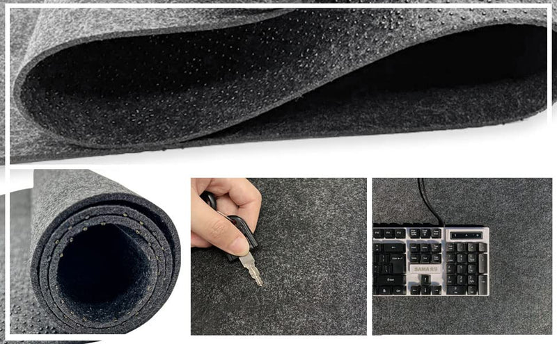 [Australia - AusPower] - DAWNTREES Large Felt Desk Pad , 40''x16'' Full Desk Mouse Pad, Desk Pad for Keyboard ,Computer Mat for Desk ,100X40cm Felt Desk Mat for Desk Pad Protector 100x40cm Dark Grey 
